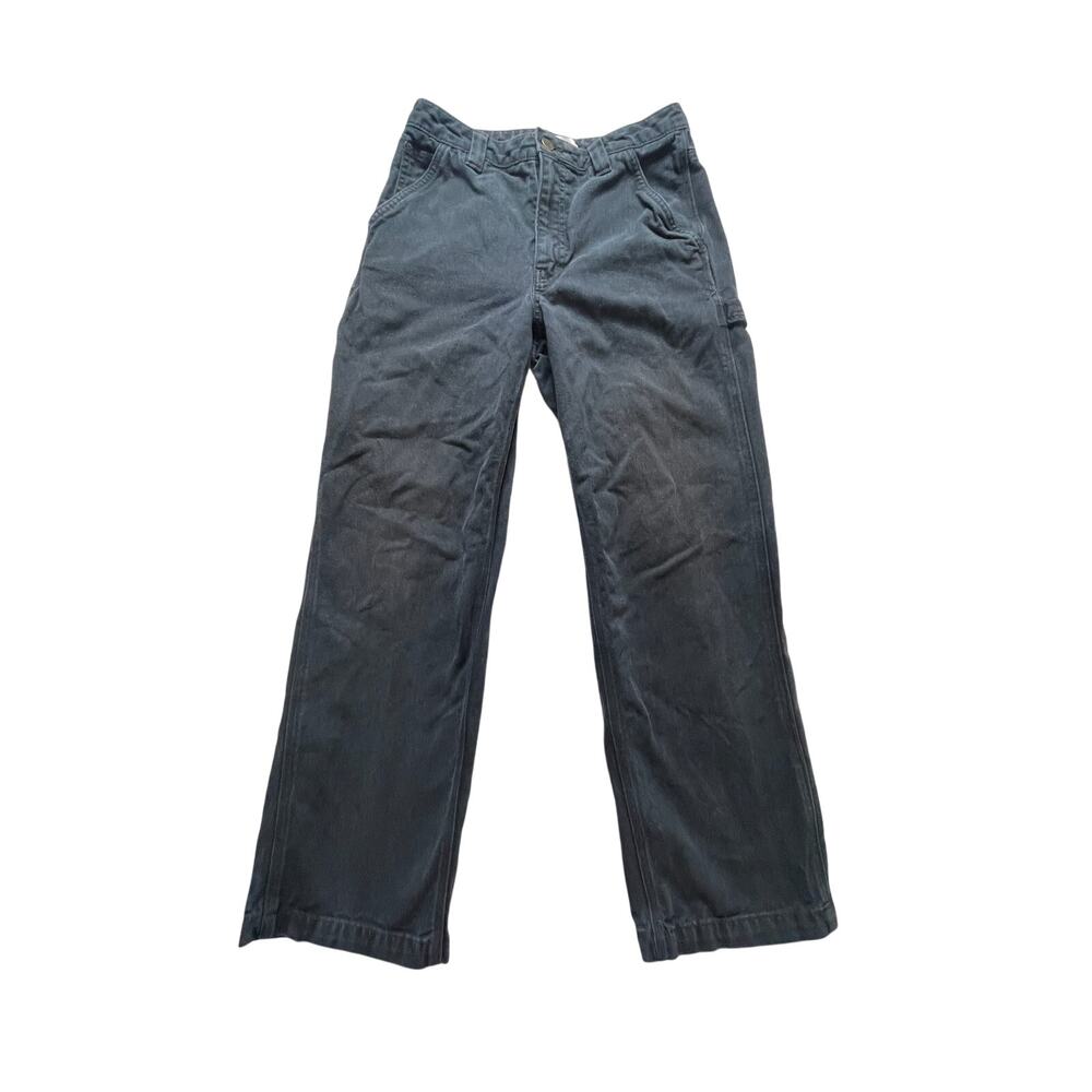 TNA Women’s 100% Cotton Utility Jeans Size 4 GUC – Faded Black Thick Workwear
